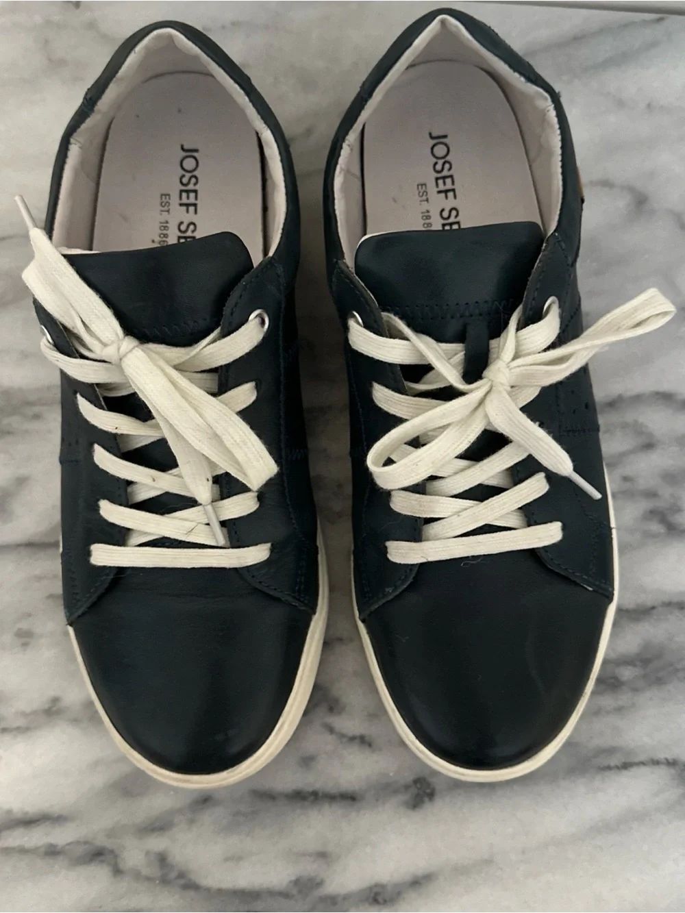 Josef Seibel Women's blue leather Lace-Up Sneakers size 38 US 7.5